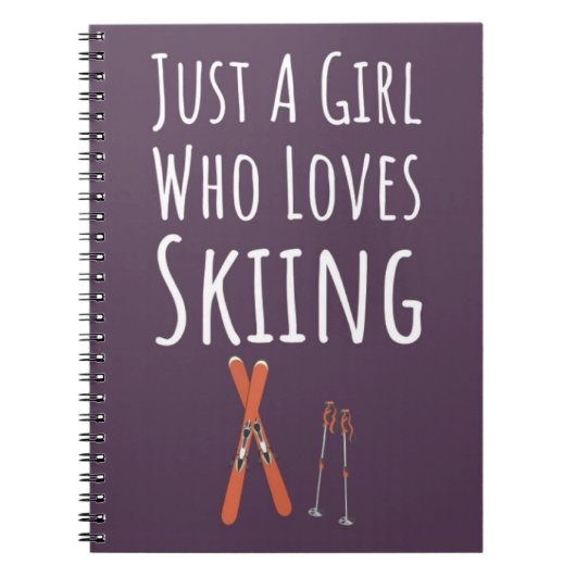 Cute Pink Ski Gifts For Baby Girls Kids Skier Notitieboek (Voorkant)