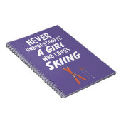 Cute Pink Skiing Gifts For Baby Girls Kids Ski  Notitieboek (Rechterzijde)