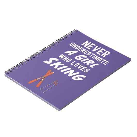 Cute Pink Skiing Gifts For Baby Girls Kids Ski  Notitieboek (Linkerzijde)