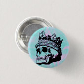 Cute Pink Skull Crown Gepersonaliseerd Button (Voorkant /achterkant)