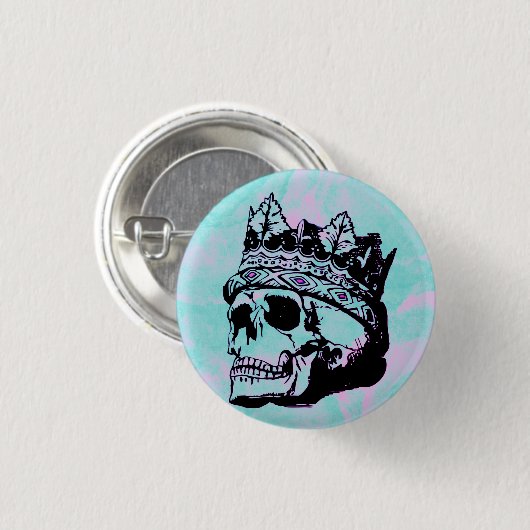 Cute Pink  Skull Crown Gepersonaliseerd Button (Voorkant /achterkant)