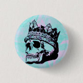 Cute Pink  Skull Crown Gepersonaliseerd Button (Voorkant)