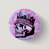 Cute Pink Skull Crown Gepersonaliseerd Button (Voorkant)