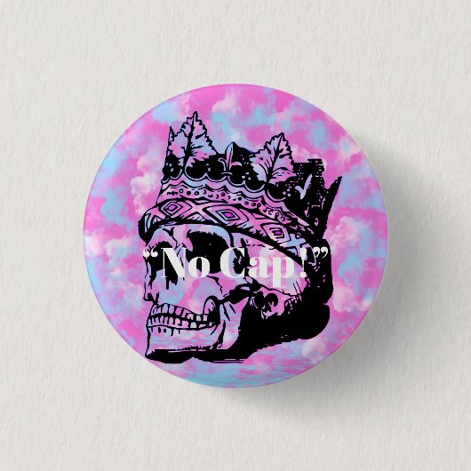 Cute Pink  Skull Crown Gepersonaliseerd Button (Voorkant)