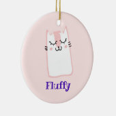 Cute Pink Sleeping Kitty Cat Keramisch Ornament (Rechts)