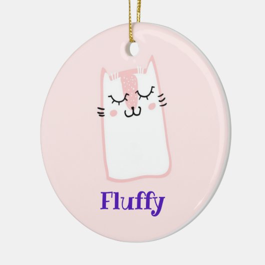 Cute Pink Sleeping Kitty Cat Keramisch Ornament (Links)