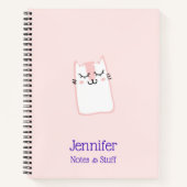 Cute Pink Sleeping Kitty Cat Notitieboek (Voorkant)