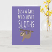 Cute Pink Sloth Cards For Baby Girls Kids Animals Kaart (Gele Bloem)