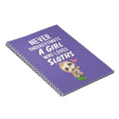 Cute Pink Sloth Gifts For Baby Girls Kids Animals Notitieboek (Rechterzijde)