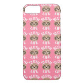 Cute Pink Sloth Life iPhone Hoesje (Achterkant)