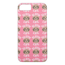 Cute Pink Sloth Life iPhone Hoesje