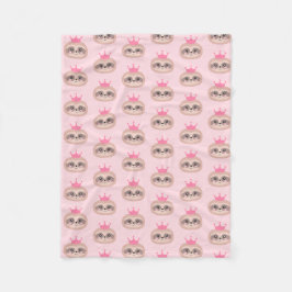 Cute Pink Sloth Princess Blanket Fleece Deken