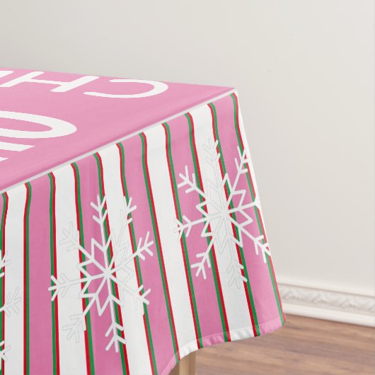 Cute Pink Snoep Pattern citeert kerstdecor Tafelkleed (Voorbeeld)