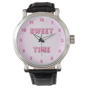 Cute Pink Snoep Sweet Time Horloge