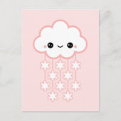 Cute Pink Snow Cloud Briefkaart (Voorkant)