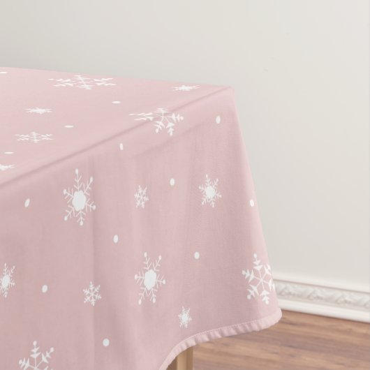 Cute Pink Snow Pattern Tafelkleed (Voorbeeld)