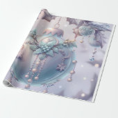 Cute Pink Snow Winter Birthday Cadeaupapier (Uitgerold)