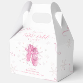 Cute Pink Snowflake Ballerina Girl Baby Shower  Bedankdoosjes