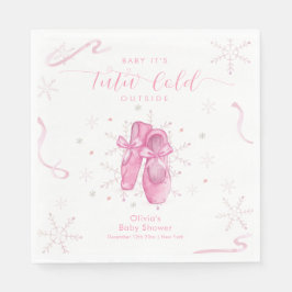 Cute Pink Snowflake Ballerina Girl Baby Shower  Servet