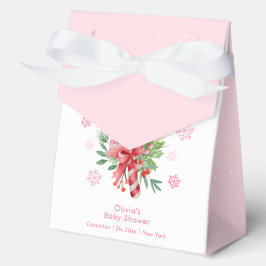 Cute Pink Snowflake Festive Candy Baby Shower  Bedankdoosjes