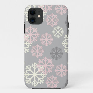 Cute Pink Snowflake Winter iPhone 5 Hoesje