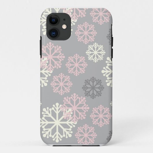 Cute Pink Snowflake Winter iPhone 5 Hoesje (Achterkant)