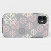 Cute Pink Snowflake Winter iPhone 5 Hoesje (Achterkant (horizontaal))