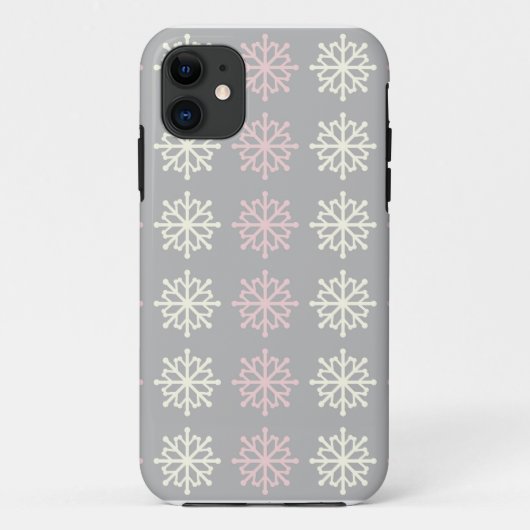Cute Pink Snowflake Winter iPhone 5 Hoesje (Achterkant)