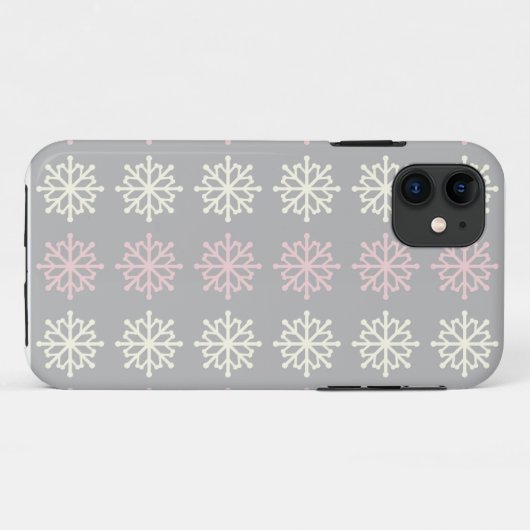 Cute Pink Snowflake Winter iPhone 5 Hoesje (Achterkant (horizontaal))