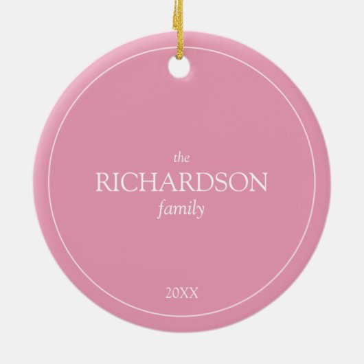 Cute Pink Snowman Christmas Keramisch Ornament (Achterkant)