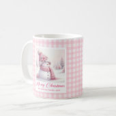 Cute Pink Snowman Christmas Mug Winter Kids Gift Koffiemok (Voorkant links)
