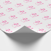 Cute  Pink Snowman Drawing Cadeaupapier (Hoek)