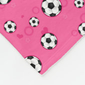 Cute Pink Soccer Patroon Fleece Deken (Hoek)