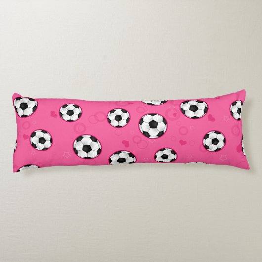 Cute Pink Soccer Patroon Lichaamskussen (Achterkant)