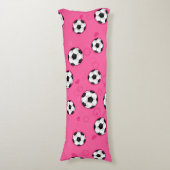 Cute Pink Soccer Patroon Lichaamskussen (Voorkant Verticaal)
