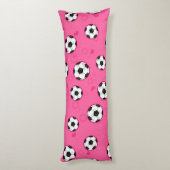 Cute Pink Soccer Patroon Lichaamskussen (Achterkant (Verticaal))