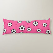 Cute Pink Soccer Patroon Lichaamskussen (Voorkant)