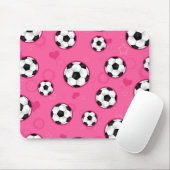 Cute Pink Soccer Star Print Muismat (Met muis)