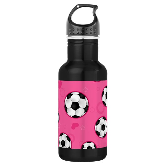 Cute Pink Soccer Star Print Waterfles (Voorkant)