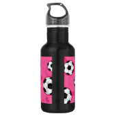 Cute Pink Soccer Star Print Waterfles (Achterkant)