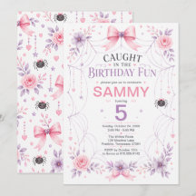 Cute Pink Spider Birthday Party