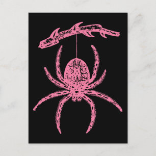 Cute Pink Spider Briefkaart