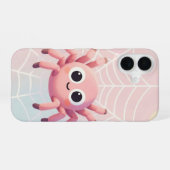 Cute Pink Spider Web Phone Case iPhone 16 Hoesje (Achterkant horizontaal)
