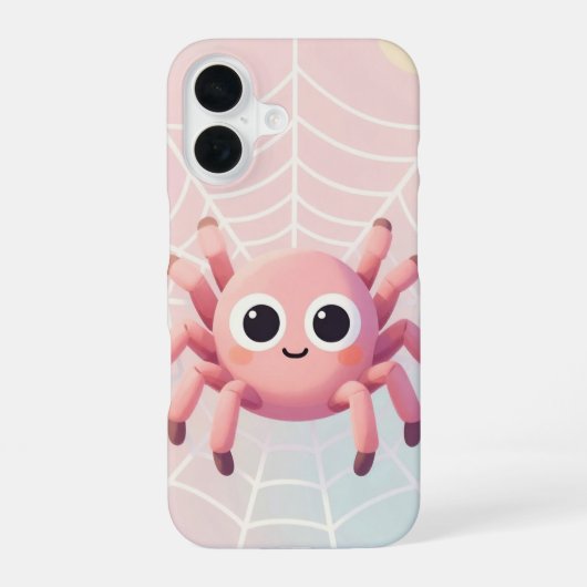 Cute Pink Spider Web Phone Case iPhone 16 Hoesje (Achterkant)