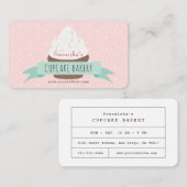 Cute Pink Sprinkles Cupcake Bakery Visitekaartje (Voorkant / Achterkant)