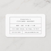 Cute Pink Sprinkles Cupcake Bakery Visitekaartje (Achterkant)