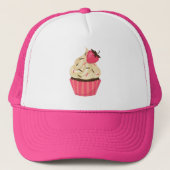 Cute Pink Sprinkles Strawberry Cupcake Trucker Pet (Voorkant)