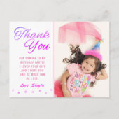 Cute Pink Star Birthday Foto: Briefkaart (Voorkant)