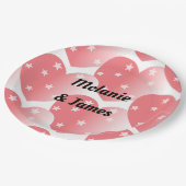 Cute Pink Star Hearts Patroon Papieren Bordje (Gekanteld)
