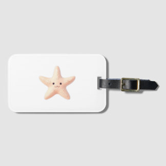 Cute Pink Starfish Bagagelabel